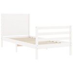 vidaXL Cadre de lit avec tête de lit blanc petit simple bois massif