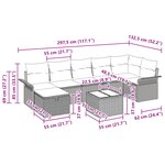 vidaXL Ensemble de Canapé de Jardin 8 pièces avec Coussins Marron Rattan Poly