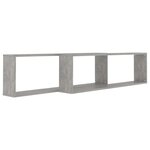 vidaXL Étagères cube murales 2 Pièces gris béton bois d'ingénierie