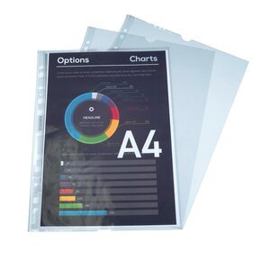 Bloc 50 Pochettes Perforées Pp Lisse Quick Doc - A4 - Cristal - Exacompta