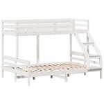 vidaXL Lit superposé 90x200/140x200 cm blanc bois de pin massif