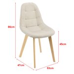 Lot de 4 chaises de salle à manger 86 x 53 x 47 cm beige 03_0006768