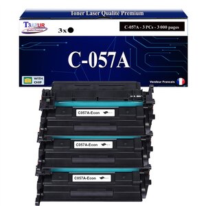 T3AZUR -3x Toners compatibles avec Canon 057 (3009C002) pour Canon MF443dw MF445dw MF446x MF449x MF453dw MF455dw