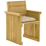 vidaXL Ensemble à manger de jardin 7 Pièces avec coussins pin imprégné