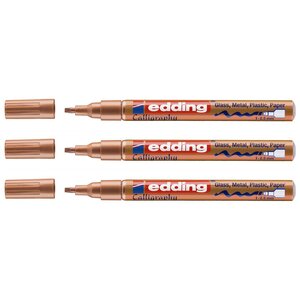 Marqueur Peinture Brillante 753 Cuivre Pointe Calligraphie 1-2 5 mm x 3 EDDING