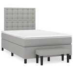 vidaXL Sommier à lattes de lit et matelas gris clair 120x190 cm tissu
