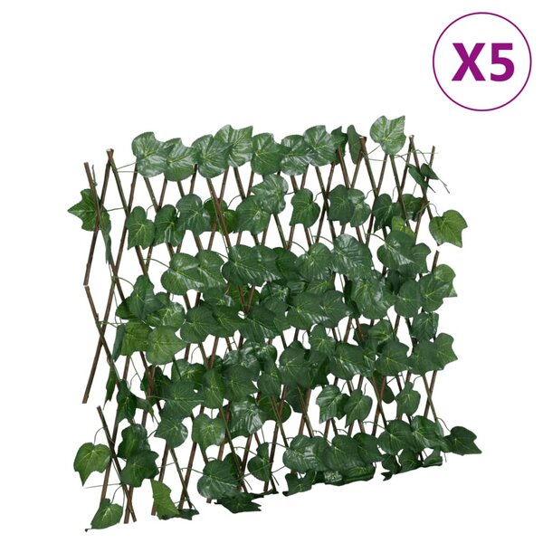 vidaXL Treillis de feuille de vigne artificiel extensible 5 Pièces