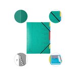 Trieur agrafé avec élastiques 7 compartiments Vert EXACOMPTA