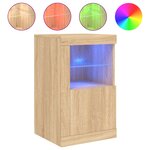 vidaXL Armoires latérales et lumières LED 2 Pièces chêne sonoma