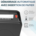 Destructeur de Documents 16L- ACROPAQ- Coupe Croisée- 10 feuilles la fois- Déchiqueteuse de Papier- Broyeur papier- Arrêt Auto- Reverse