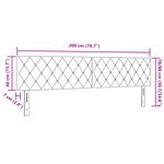 Tête de lit vidaXL avec boutons en cristal capitonnés noire 200 cm en velours