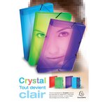 Classeur 2 anneaux 15 mm polypropylène crystal colours - a4 - bleu - x 20 - exacompta