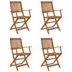 vidaXL Mobilier à dîner de jardin pliable 5 Pièces Bois d'acacia solide