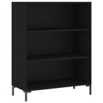 vidaXL Buffet haut Noir 69 5x34x180 cm Bois d'ingénierie