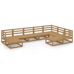 vidaXL Salon de jardin 9 Pièces marron miel bois de pin massif