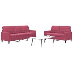 vidaXL Ensemble de canapés 2 Pièces avec coussins Rouge bordeaux Velours