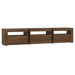 vidaXL Meuble TV avec lumières LED Chêne marron 180x35x40 cm