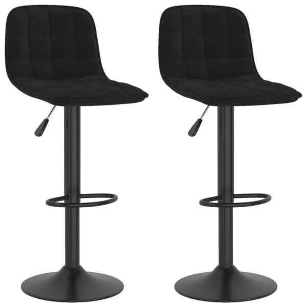 vidaXL Tabourets de bar lot de 2 Noir Velours