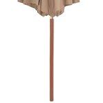 vidaXL Parasol d'extérieur avec mât en bois 300 cm Taupe