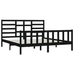 vidaXL Cadre de lit Noir Bois de pin massif 200x200 cm