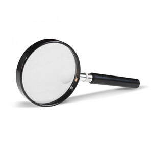 Loupe à manche 75 mm avec grossissement 2 5x et x 5x.