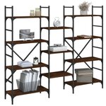 vidaXL Bibliothèque chêne marron 160x28 5x136 5 cm bois d'ingénierie