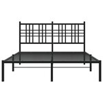 vidaXL Cadre de lit métal avec tête de lit noir 120x190 cm