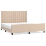 vidaXL Cadre de lit avec tête de lit Cappuccino 160x200 cm Similicuir
