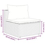 vidaXL Salon de jardin avec coussins 3 Pièces gris résine tressée