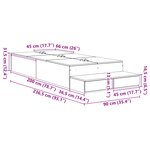 vidaXL Cadre de lit de rangement Chêne fumé 90x200 cm
