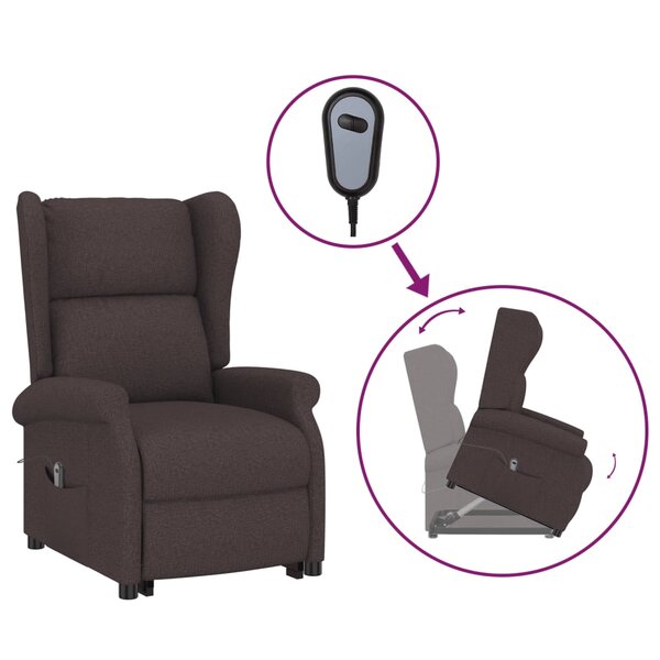 vidaXL Fauteuil Marron foncé Tissu
