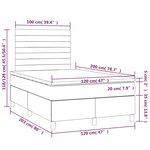 vidaXL Sommier à lattes de lit avec matelas Taupe 120x200 cm Tissu