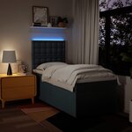vidaXL Sommier à lattes de lit avec matelas Bleu 100x200 cm Tissu