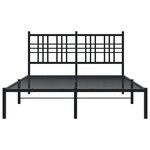 vidaXL Cadre de lit métal avec tête de lit noir 140x200 cm