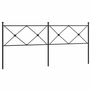vidaXL Tête de lit métal noir 200 cm