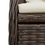 vidaXL Ensemble à manger de jardin 3 Pièces et coussins marron poly rotin