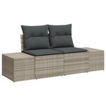 vidaXL Ensemble de canapé de jardin 8 pièces avec coussins gris en poly rattan