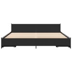 vidaXL Cadre de lit avec tiroirs noir 200x200 cm bois d'ingénierie