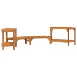 vidaXL Entourage de bain à remous semi-ronde 272x120.5x55.5 cm en bois massif d'acacia