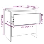 vidaXL Table de chevet Sonoma gris 45x34 5x44 5 cm Aggloméré