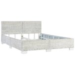 vidaXL Cadre de lit Gris Rotin naturel 140 x 200 cm