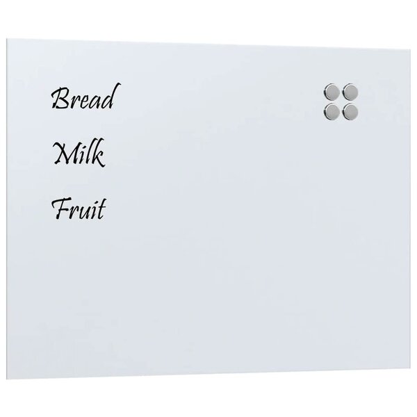 vidaXL Tableau noir magnétique mural blanc 80x60 cm verre trempé