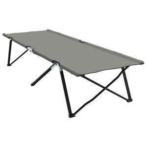 vidaXL Lit de camping pliant Gris 206 x 76 x 74 cm Oxford et acier
