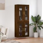 vidaXL Buffet haut Chêne marron 69 5x34x180 cm Bois d'ingénierie