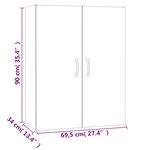 vidaXL Armoire suspendue Chêne sonoma 69 5x34x90 cm Bois d'ingénierie
