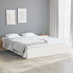 vidaXL Cadre de lit blanc bois massif 140x190 cm