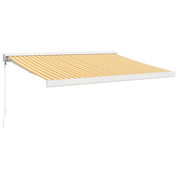 vidaXL Auvent rétractable jaune et blanc 3 5x2 5 m tissu et aluminium