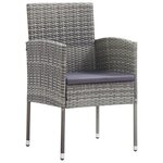 vidaXL Chaises de jardin coussins gris foncé 2 Pièces résine tressée
