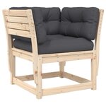 vidaXL Salon de jardin 5 Pièces avec coussins bois de pin massif