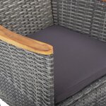 vidaXL Chaises de salle à manger de jardin 2 Pièces Résine tressée Gris